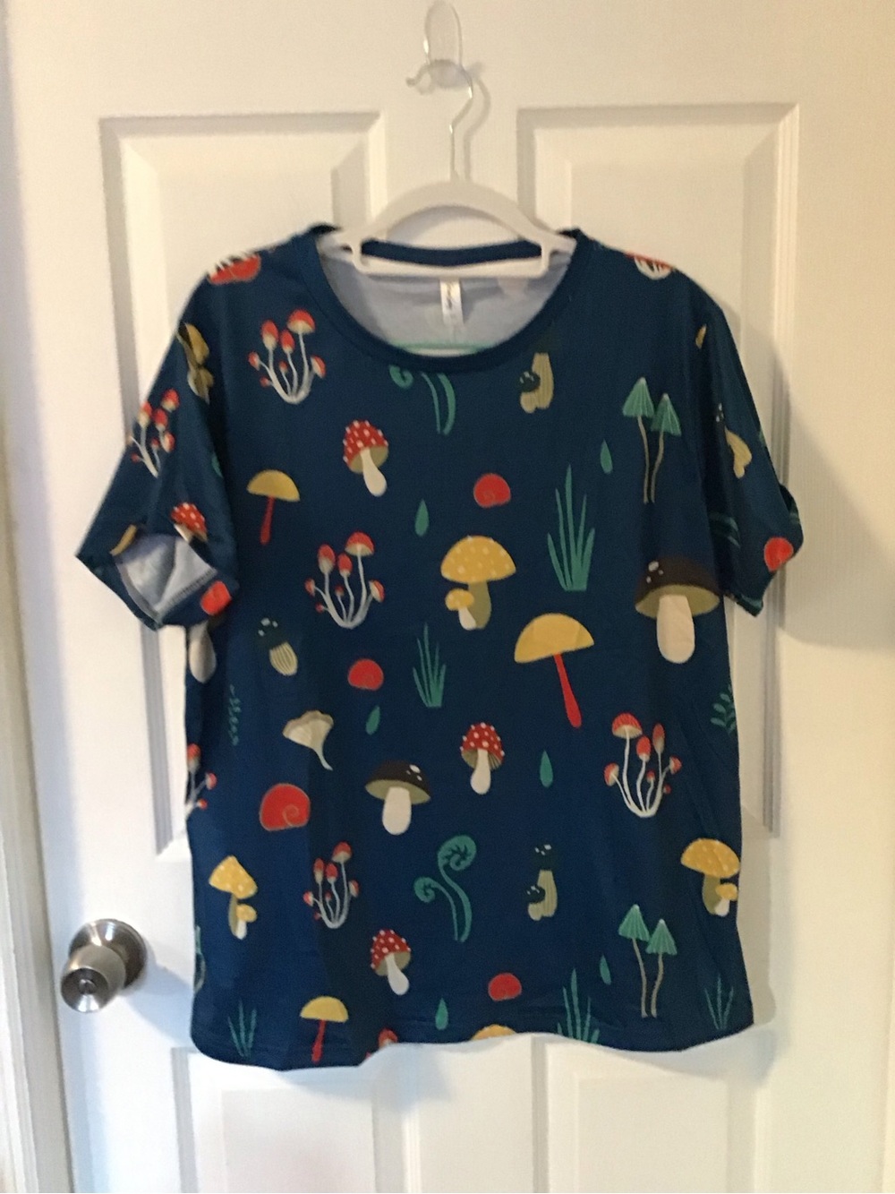 Navy Mushroom Print Short Sleeve Tee